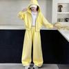 Girls Spring Clothes Set Teenage Hoodied Pullover Top + Pants Autumn Bottom 2pcs Kid Solid Tracksuits