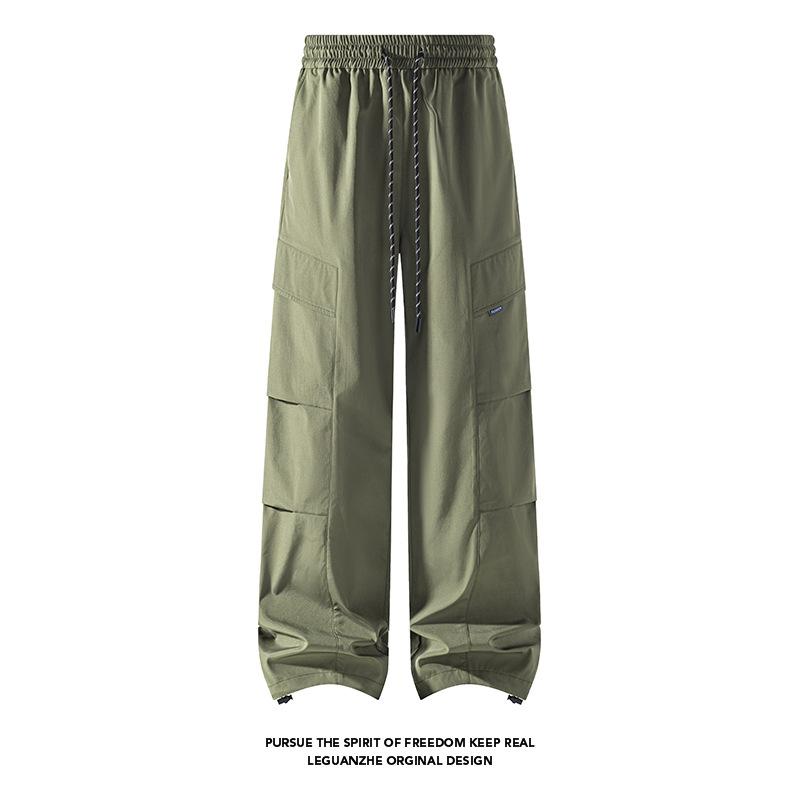 Vintage Knitter-Look Lockere Funktionale Outdoor Wander-Cargo Fallschirmjägerhosen für Herren
