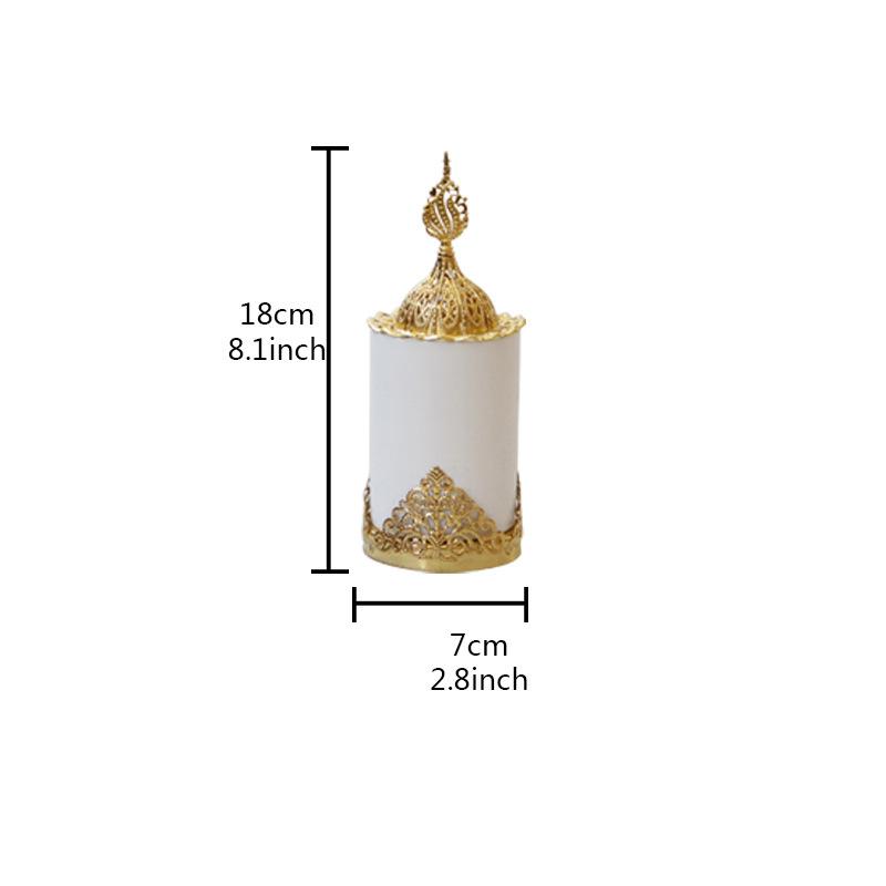 Y Metal-ceramic Incense Burner Saudi Arabia Golden Tower Luxury Home Decoration Middle East Arab Handheld Aromatherapy Burner
