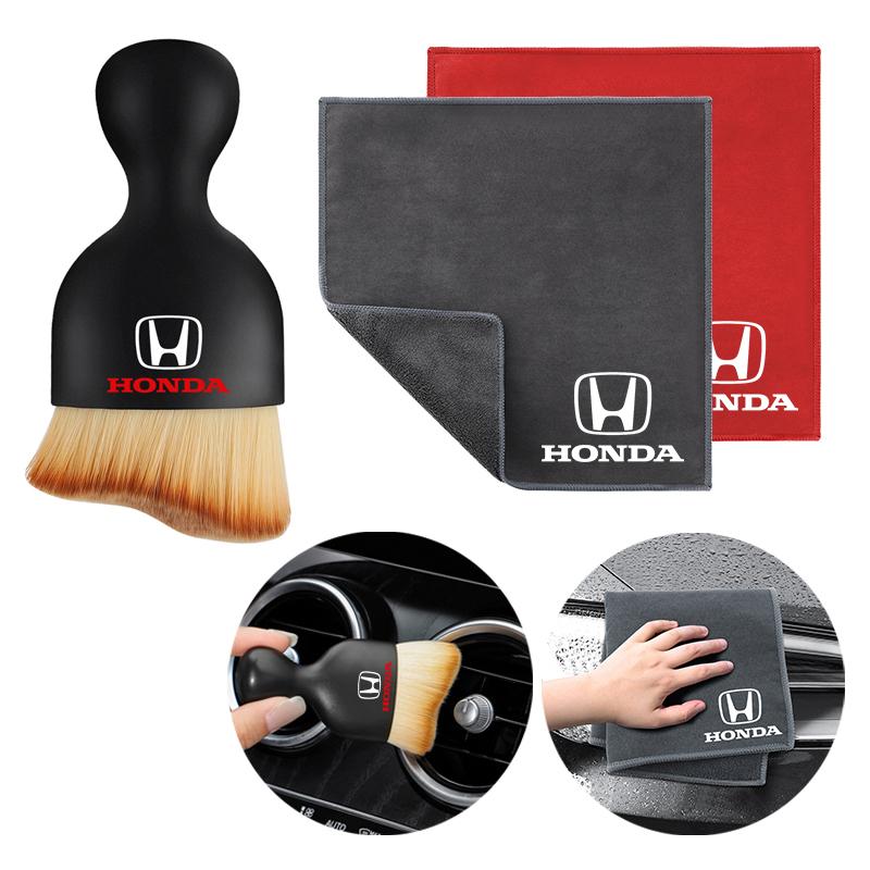 Car Accessories For Honda TYPER Civic XR-V HR-V CRV Fit Accord Odyssey Car Special Cleaning Towels Cleaning Soft Brush Stickers