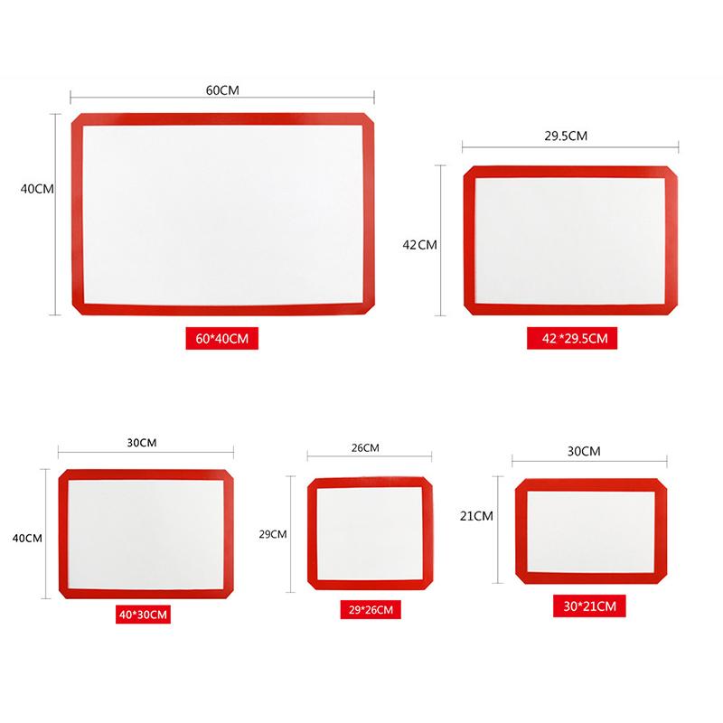Non-Stick Silicone Baking Mats Cookie Pad Rolling Dough Mat High Temperature Resistant Glass Fiber Oven Mat Batter Flour Fondant