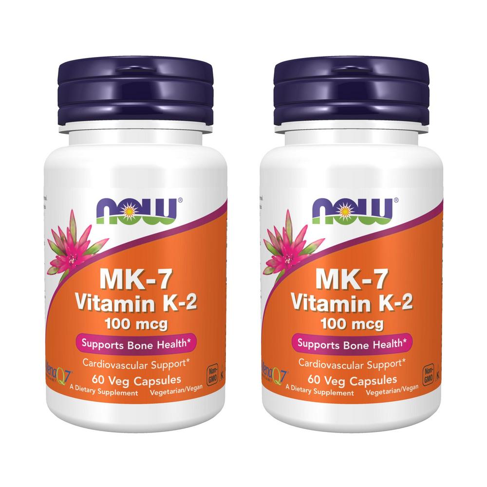 Now Foods MK-7 Vitamin K-2 100mcg Veg Capsules 60 Tablets 2 Pcs
