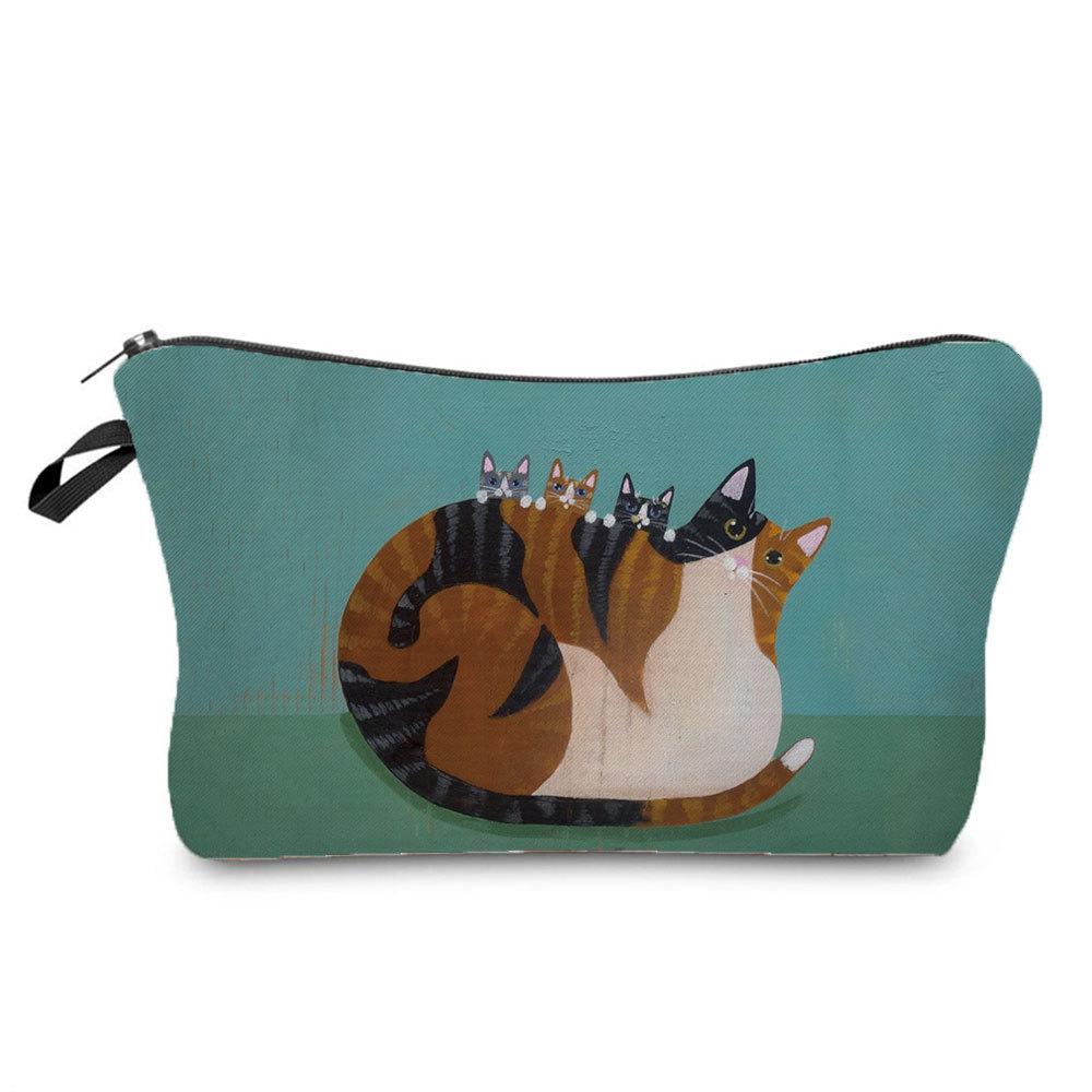 Women Cat Print Cosmetic Bag Toiletries Organize Travel Storage Case 6689