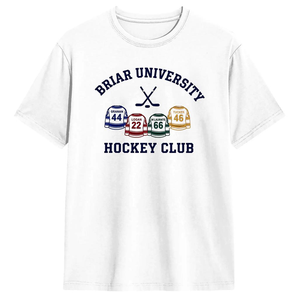 Mens T-Shirt Briar Hockey Est 2018 Off Campus T Shirts Trendy Cool Summer Tee Shirt Vintage Pure Cotton Clothes Plus Size