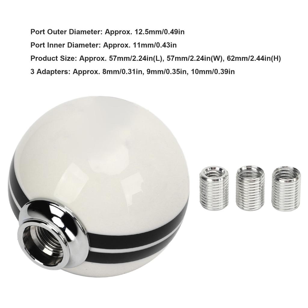 5 Speed Gear Shift Knob Manual Transmission Shifter Lever Stick Head Knob Replacement for Ford Mustang 1967 To 2018 White Black
