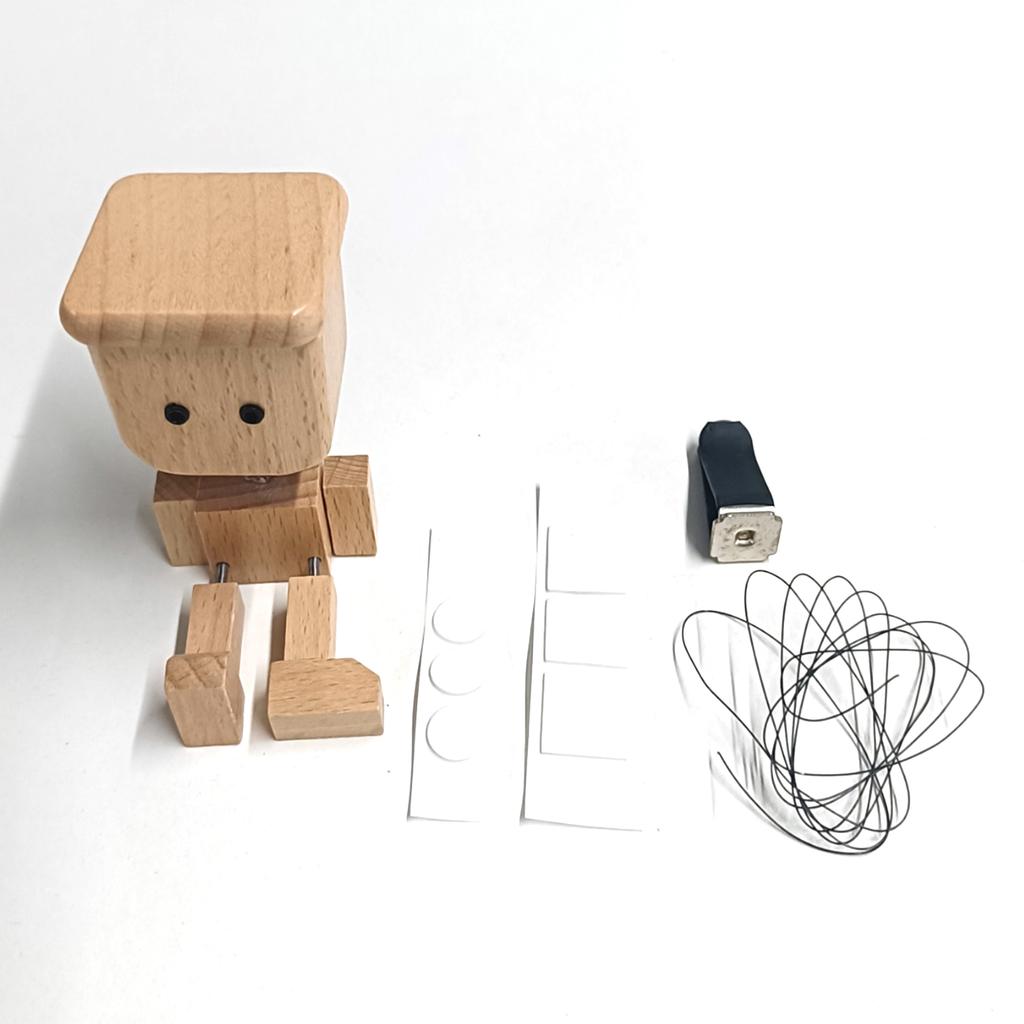 Shaking Wooden Man Figurine Handmade Car Ornaments Action Figure Modern Desktop Creative Ornament Car Ornaments Creative Gifts