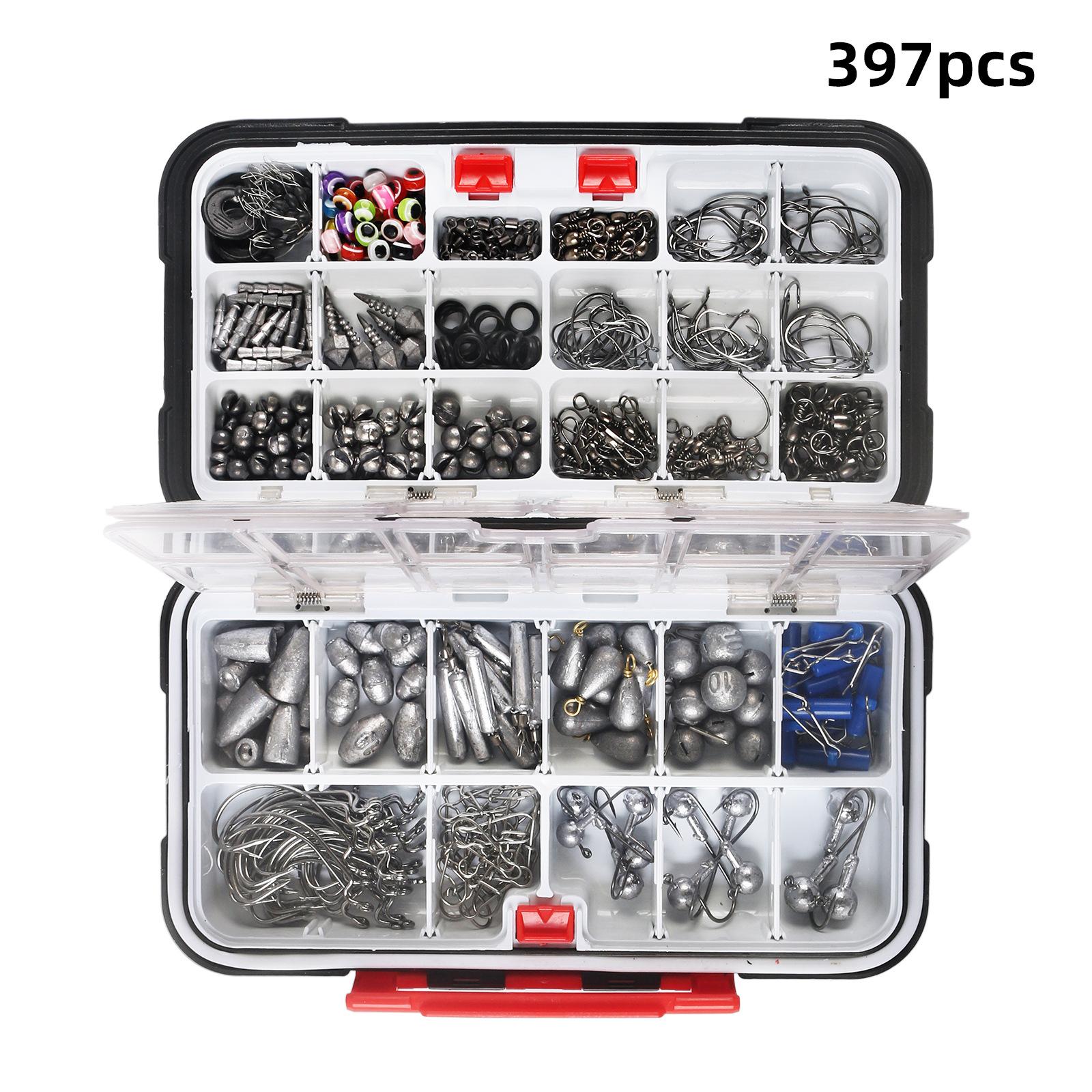 

397 водонепроницаемый набор принадлежностей для рыбалки с камнями, рыболовный крючок, поводок для морской рыбалки, большой черный ящик, маленькая рыбалка