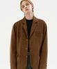 Trillion Suede Elbow Patch 3-Button Blazer Jacket [Brown]