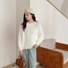 Gentle wind lazy soft waxy imitation mink fleece sweater women's pullover loose niche design sense autumn and winter temperament small man