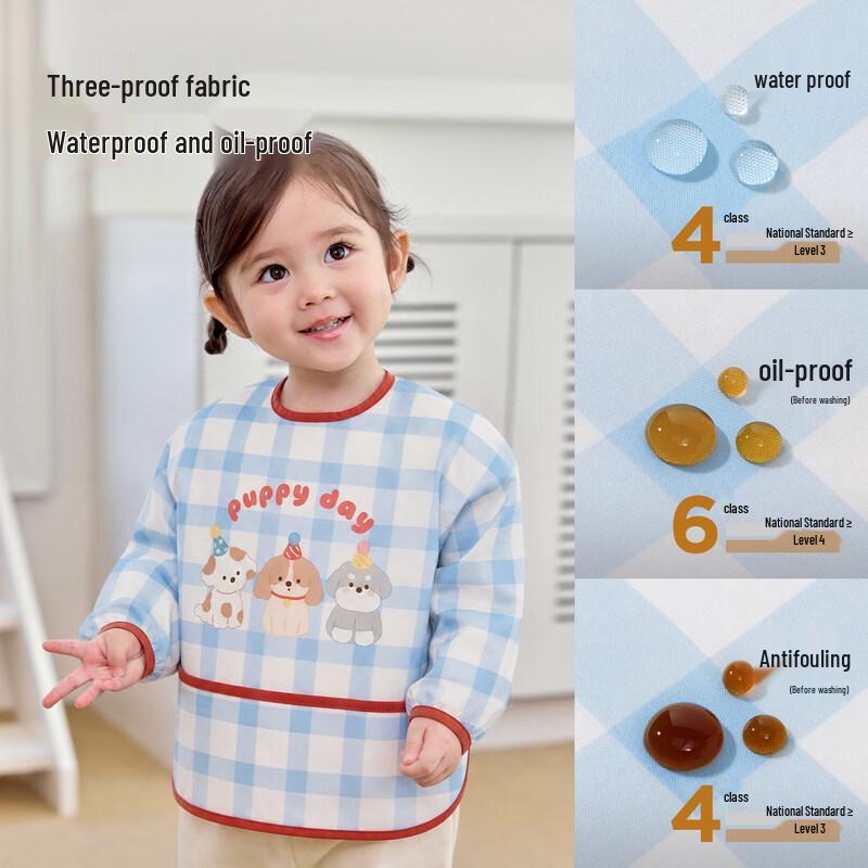 Niduo Bear Kids Waterproof Feeding Smock