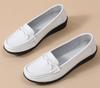 WUIWUIYU Nurse Comfortable and Perfect for Commuting and Standing Size Women's Slip-On Loafers, Shoes, Flats, Fatigue-Reducing, Work, White, 23.5cm