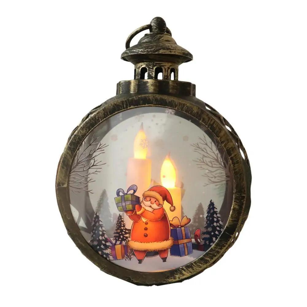 1PC Christmas Lights Christmas Decorative Lamp Fixtures Vintage Christmas Lantern: Flameless Candle Lights For Festive Decor