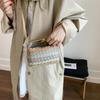 2025 Summer New Straw Woven Small Bag Versatile Small Square Bag Casual Shoulder Messenger Bag Women's Bag Portable Woven Bag