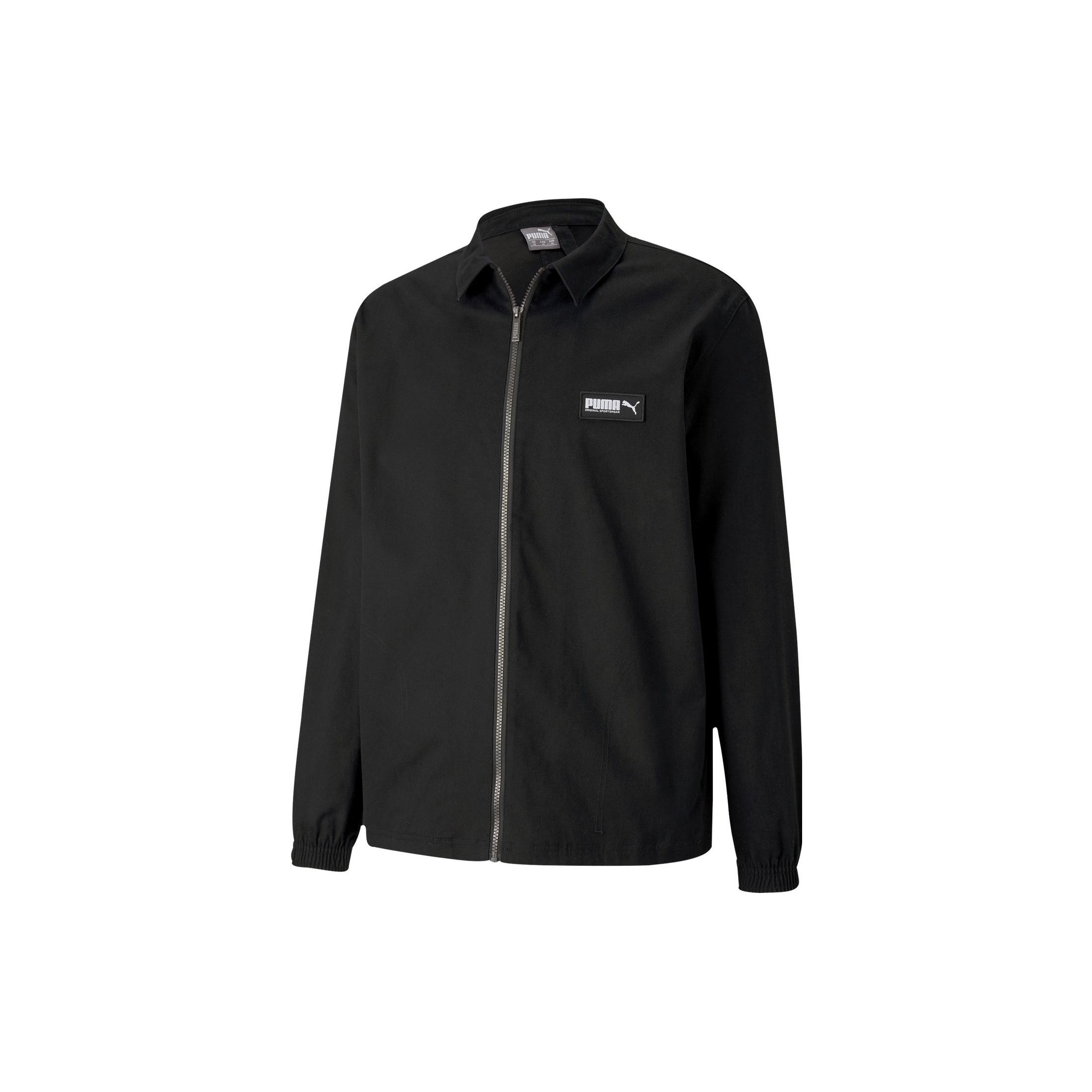 

Puma Solid Color Logo Zip-Up Куртка Мужская Верхняя одежда Черный 582702-01 L