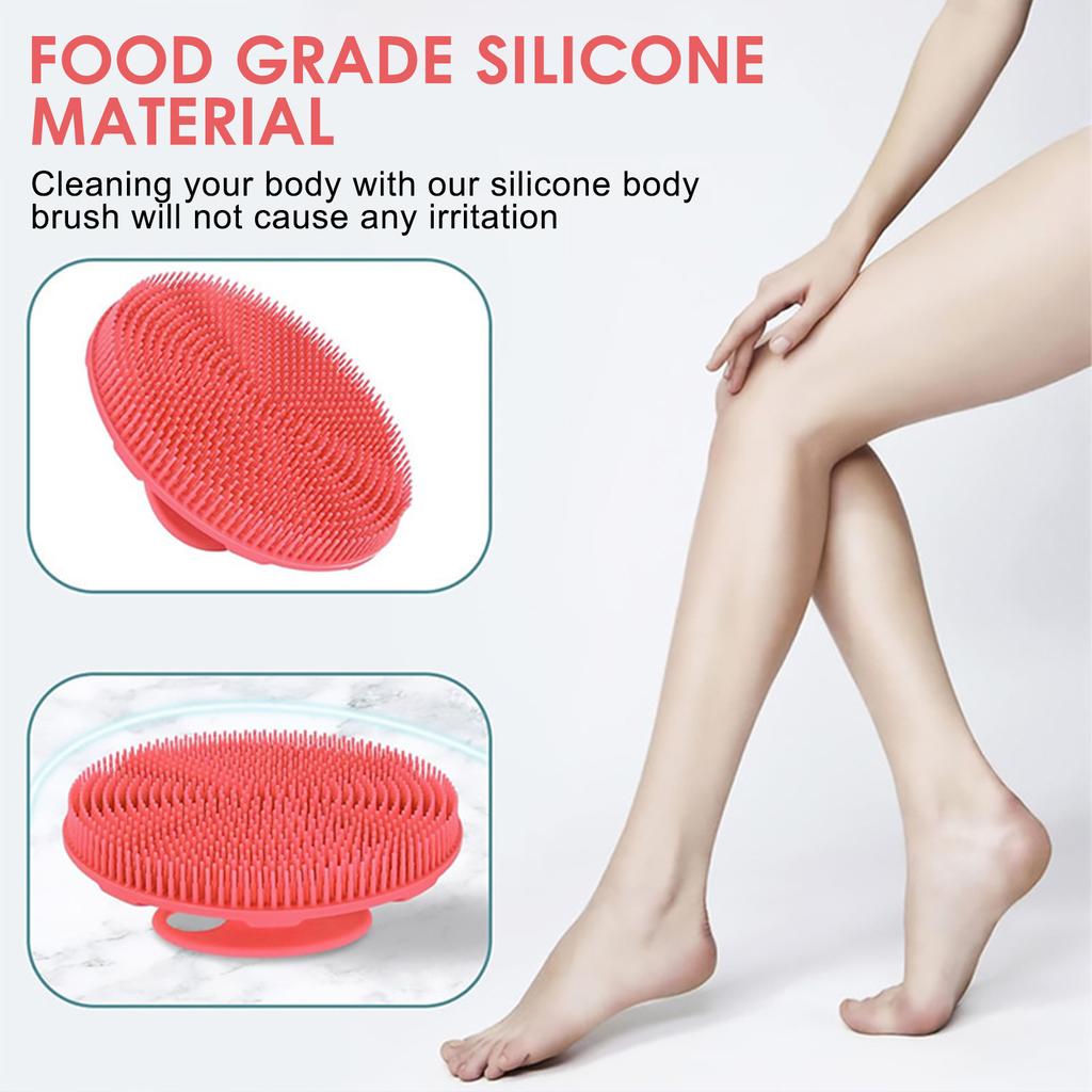 4pcs Silicone Bath Brushes Body Head Scalp Massage Exfoliating Brush Shower Scrubbers Cleansing Skin Hair Brush Ship from Us