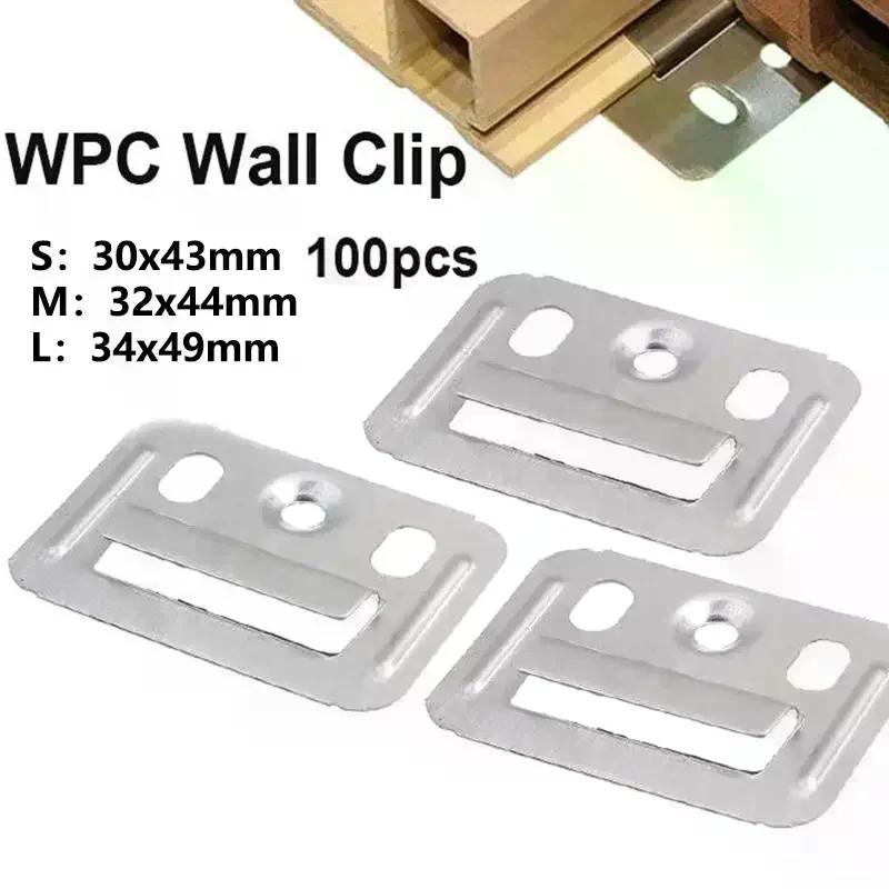 100Pcs WPC Wall Panel Clips Metal Clip For Wpc Wall And Ceiling Fluted Cladding Clip Only Indoor And Outdoor Various Sizes