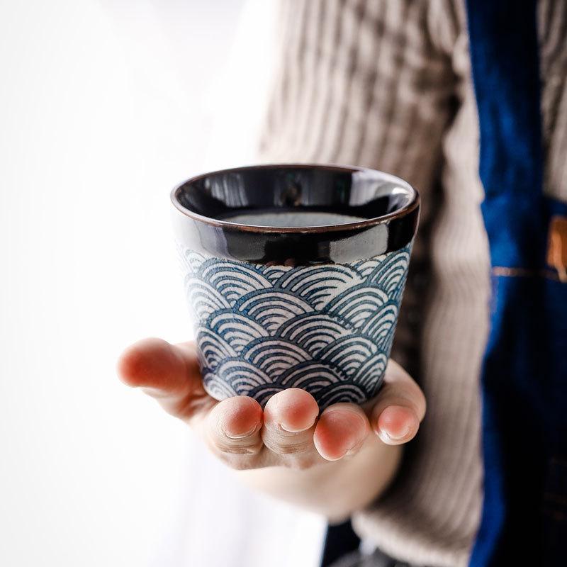 Ceramic Teapot Crockery Portable Kettle Tea Cup Blue Wave Water Ware Porcelain Chinese Kung Fu Drink Ware For Tea Ceremony