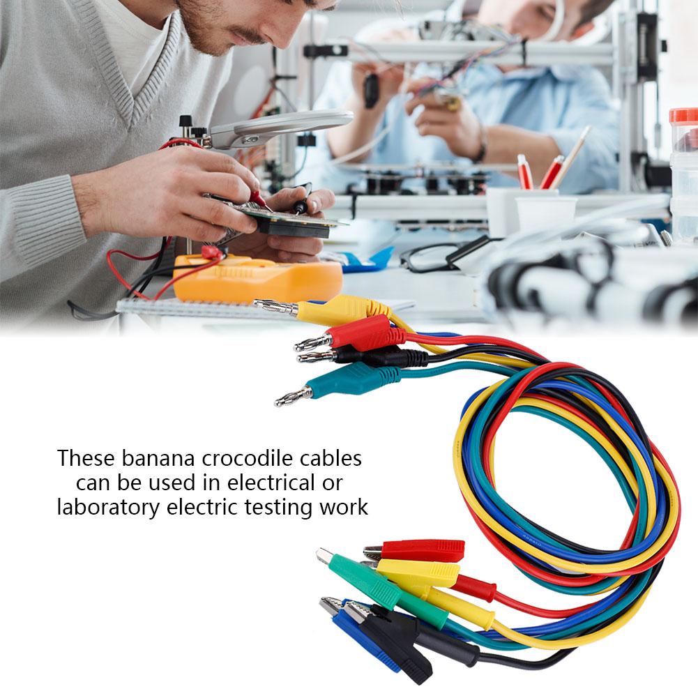 5pcs P1037 High Voltage 1M 4mm Banana Plug to Crocodile Clip Cable Test Leads For Multimeter