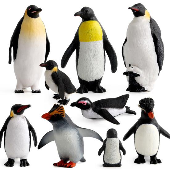 Penguin Figurine Smell-less Solid PVC Realistic Penguin  Figure for Home