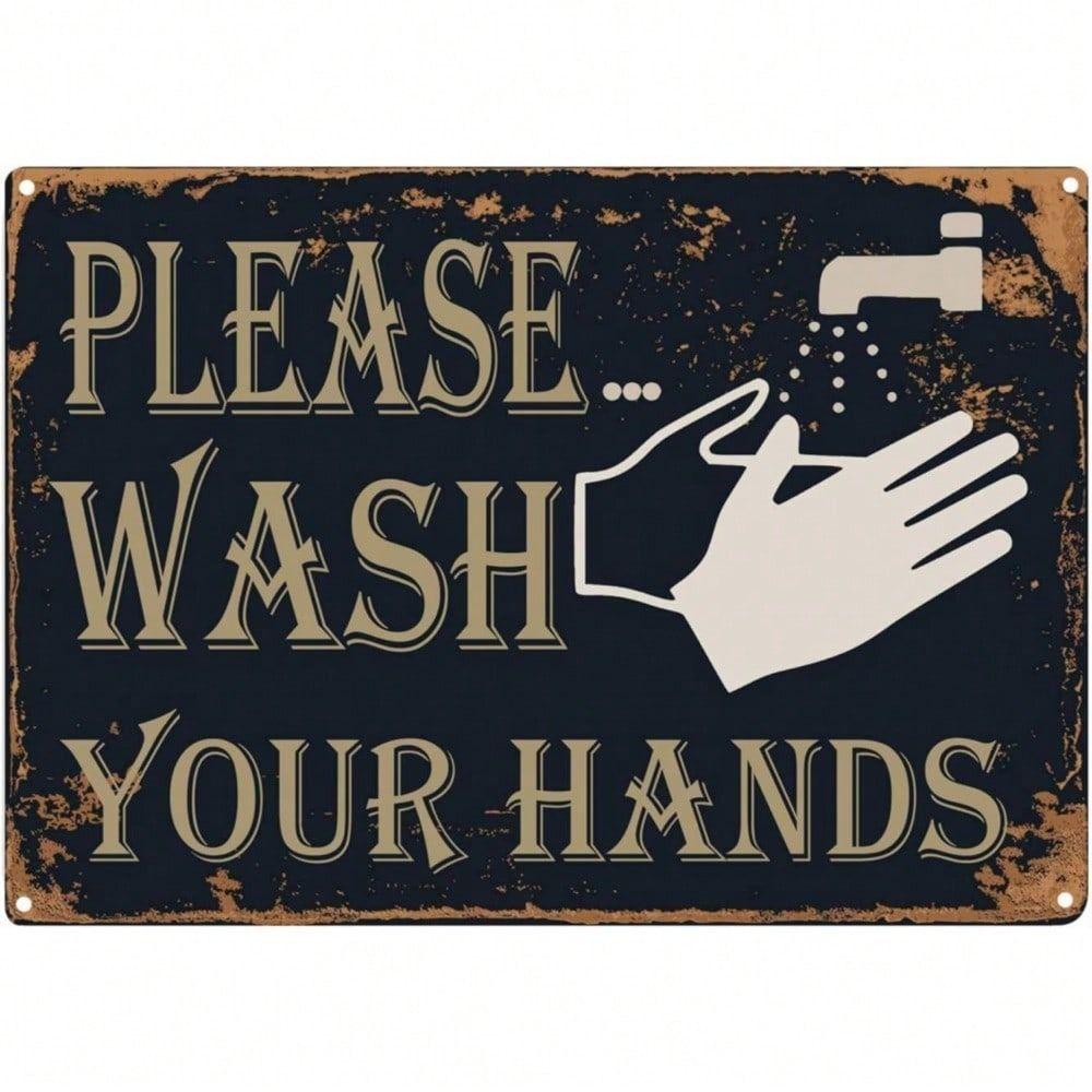 

Vintage Metal Wall Sign Inspirational Quote Tin Poster Kitchen Bathroom Farmhouse Home Decor