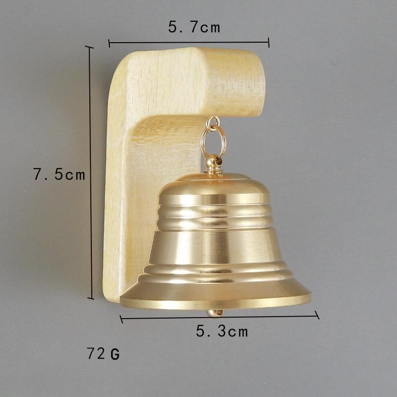 Home Decor Solid Wood Copper Bell Pendant with Magnetic Lion To Operate Wind Chimes, Home Reminders Doorbells Housewarming Gifts