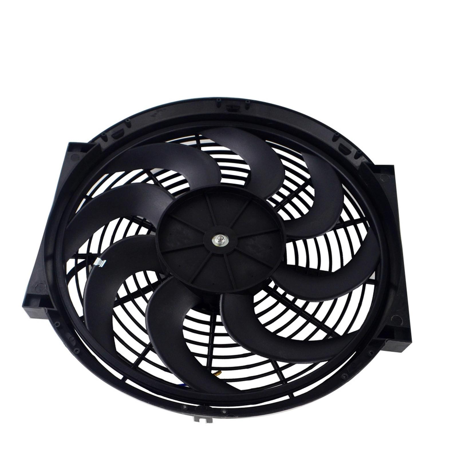 

14-дюймовый универсальный тонкий вентилятор толкающий тянущий электрический радиатор 12 В 90 Вт монтажный комплект ВЕНТИЛЯТОР РАДИАТОРА One Size чёрный