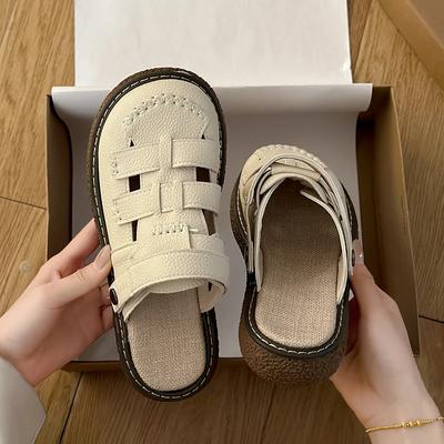 Summer Fashionable New  Shoes High-quality Flat Bottomed Women's Sandals Perforated  Slippers Two Pairs for One Shoe