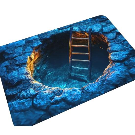 Covoraș de podea Iluzie optică 3D Efect de gaură realist Covoraș de ușă Covoraș interactiv pentru animale de companie Decorare living hol intrare