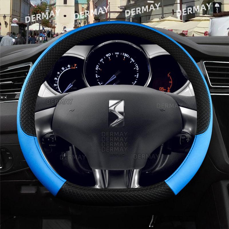 For DS 3 Citroen DS3 Citroën DS3 Crossback Car Steering Wheel Cover PU Leather Non-slip Auto Accessories