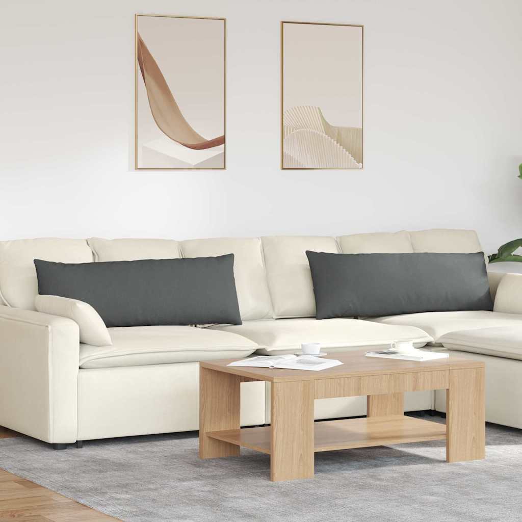 Sofa Cushions 2 Pcs Dark Grey 120 X 40 Cm Fabric