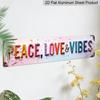 Metal Sign Featuring A Retro Design with The Phrase 'Peace, Love & Vibes', Aluminum Decorative Sign - A Vintage-Style Wall Decoration Perfect for