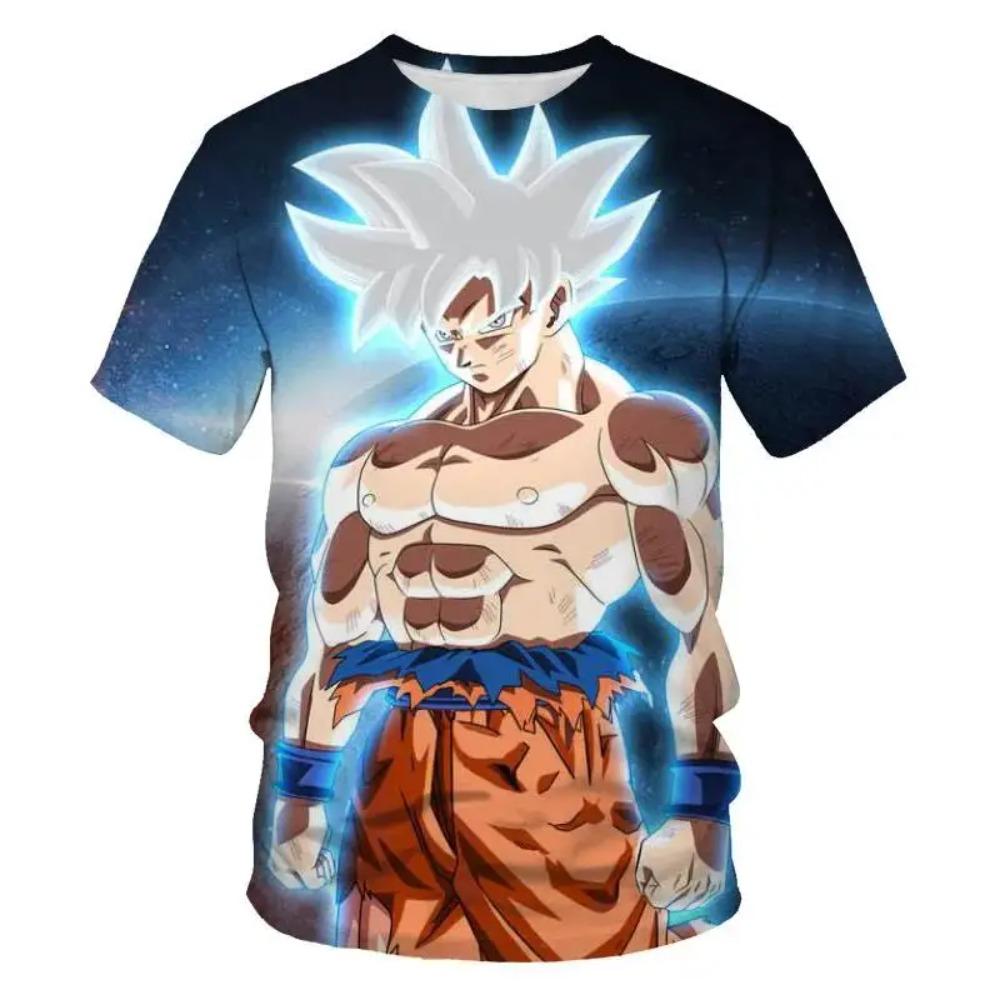 Children's Anime Dragon Ball 3D Digital Print Boy Street Trend Round Neck Short Sleeved T-shirt
