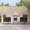 Vidaxl 3-Cz. Garden Bistro Furniture Set With Cushions, Black