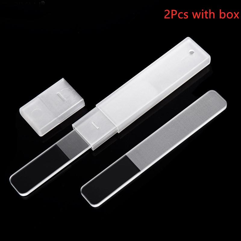 

Transparent Glass Nail Files With Box Sanding Polishing Grinding Brighten Shiny Tool Manicure 2/5Pcs