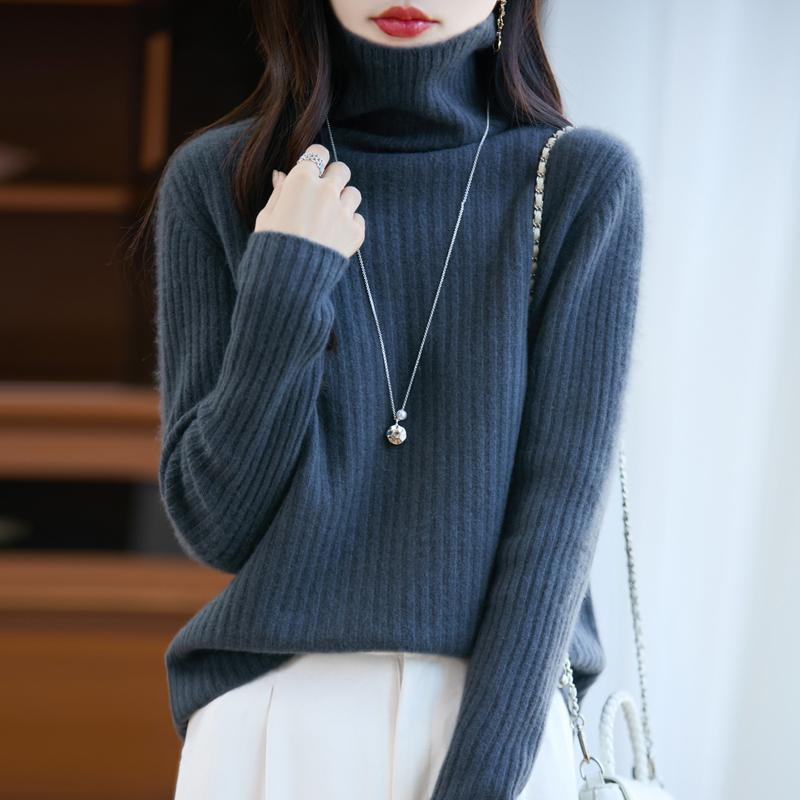 Dámský kašmírový svetr Kašmír Qinghe 30% kašmír 70% vlna podzimní a zimní pulovr hřejivý a módní