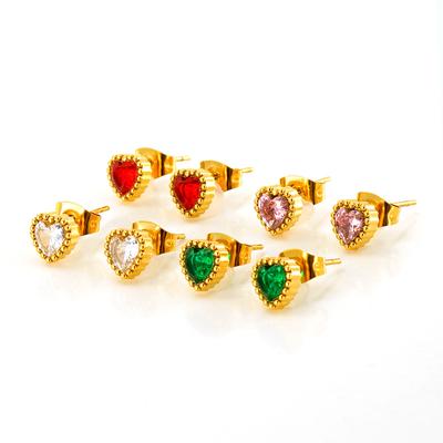 2026 Zircon-set Love Small Stud Earrings for Women, European and American Versatile Light Luxury Earrings and Earrings.