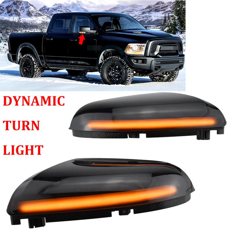 2PCS Dynamic Indicator Blinker Light Turn Signal Light For Dodge Ram 1500 2009-2013 (Left+Right) LED Side Rearview Mirror