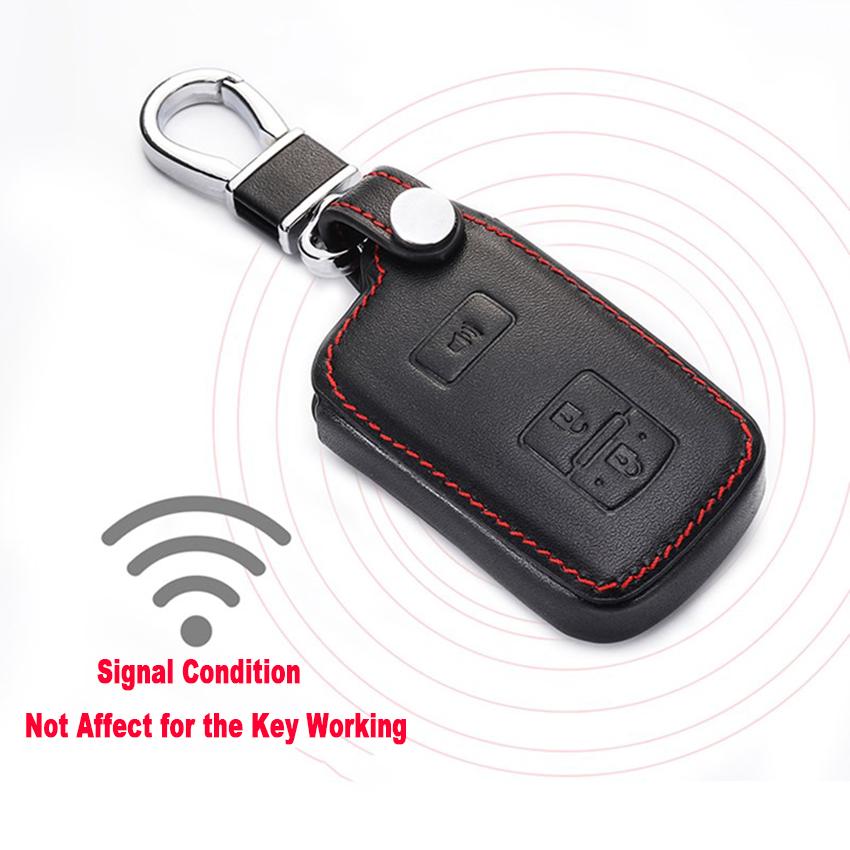 Leadway Luxury Keyless Remote Fob Protective Leather Car Key Case Smart Key Accessory for Toyota Camry Tacoma Land Cruise