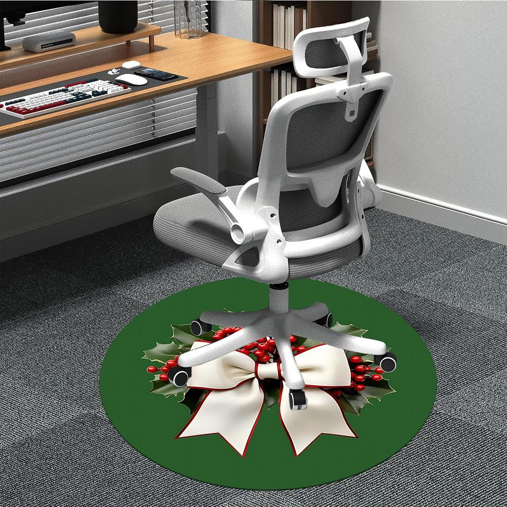 

1pc Christmas wreath Office Round Rug, Non-slip, Soft and Durable Office Rug for Interior Decoration, Perfect for Office, Beautiful Decoration yy26032 80cm by 80cm