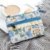Cotton Coin Purse Portable Female Coin Pouch Canvas Change Bag Double Zipper Floral Card Holder For Women Girls Daily Life