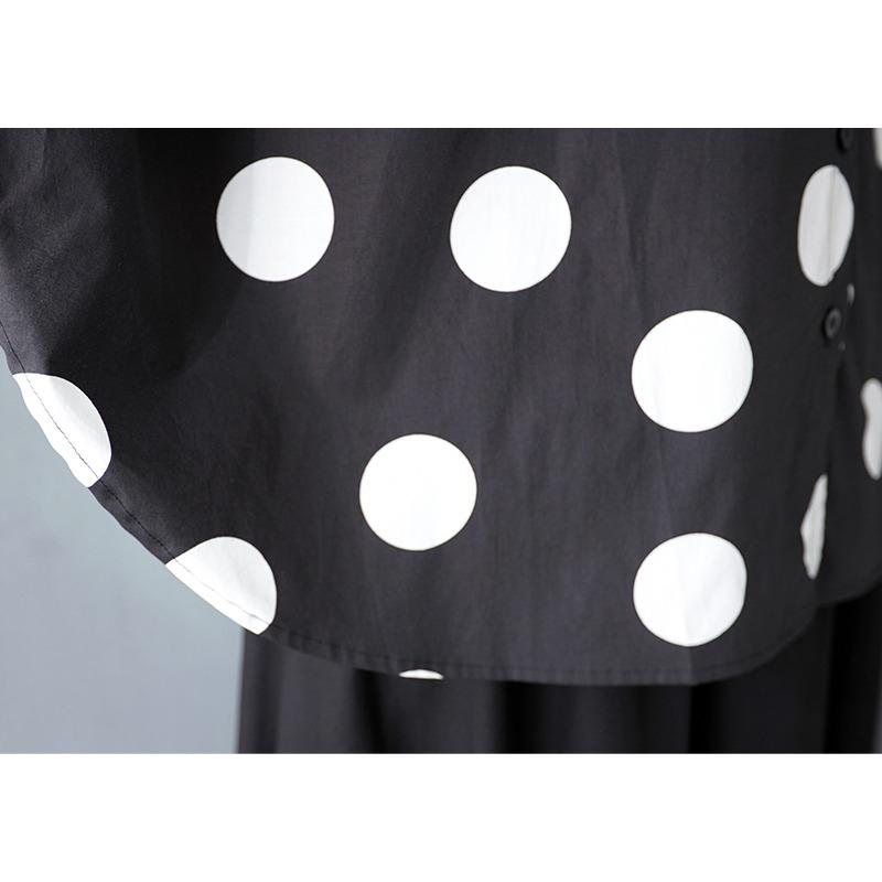 Dimanaf 2025 Plus Size Νέα Καλοκαιρινή Μπλούζα με Μανίκια Batwing Casual Γυναικεία Ριχτά Μπλούζες Πουκάμισα Polka Dot