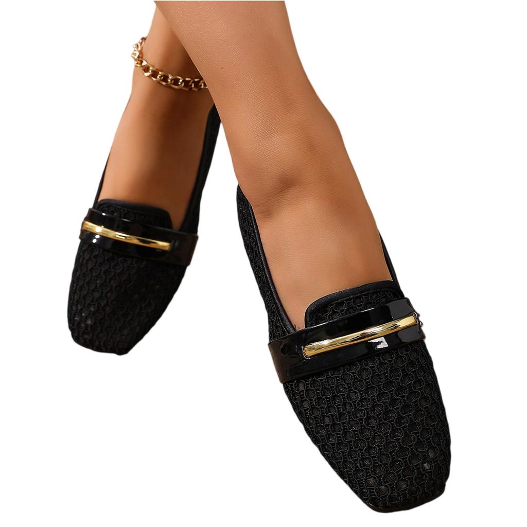 Women's Summer Casual Slip On Flats Breathable Woven Mesh Loafers Lightweight Comfortable Walking Shoes