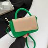 Pack Enjoy Time Popular Texture Splicing 2025 New Trendy Casual Fashion Simple Solid Color Foreign Style One Shoulder Crossbody Bag