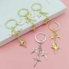 Inspired Alloy Keychain Pendant Featuring Star and Moon Openwork Pattern Compact Gift for Jewelry Lovers