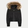 Veste courte chic à manches longues et poche zippée Mode Femme Manteau matelassé à capuche en fausse fourrure Hiver Nouvelle Vêtement d'extérieur matelassé pour dame