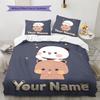 Custom Name Panda Bear Night Bedding,Quilt Set Quilt Cover Pillowcase Home Birthday Gift (1 * Duvet Cover + 2 * Pillowcase, Without Core)
