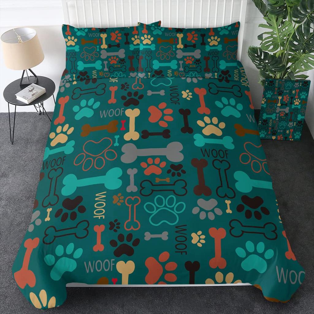 Cute Dog Print Bedding Three-Piece Quilt Cover Walmart Exclusive