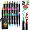 Ohuhu Acrylic Marker 30 Broad and Fine Opaque for Painting Storage Case and Japanese Instruction Manual Included Pens, Colors, Tips, Water-Based,