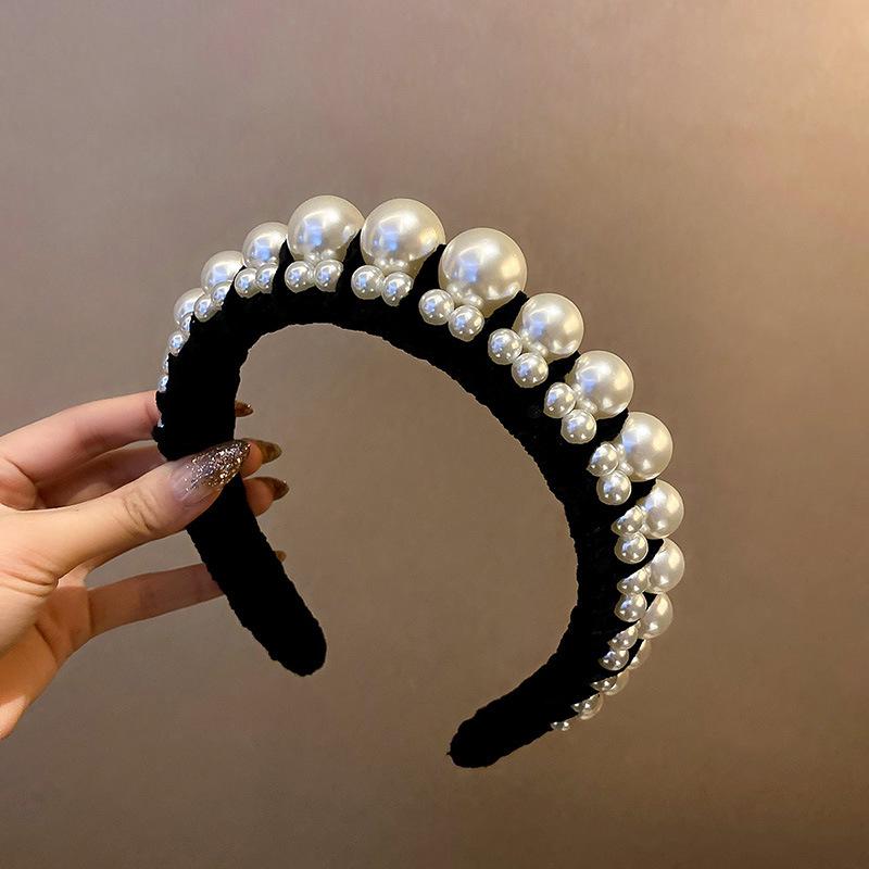 Diamond Pearl Gauze Sponge Headband: Fresh Japanese-Korean Fairy Style Accessories