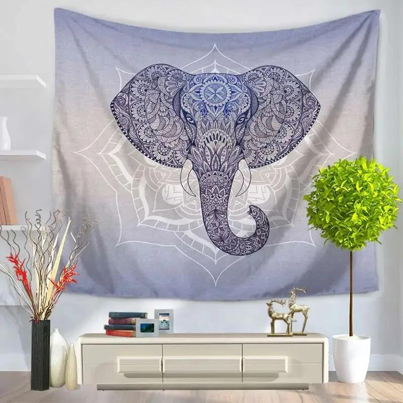 Retro Elephant Painting Hanging Cloth Home Wall Decoration Tapestry Office Living Room Tapestry